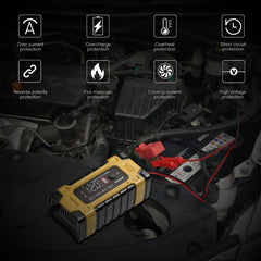 FOXSUR 12V / 24V / 10A Car / Motorcycle Battery Smart Repair Lead-acid Battery Charger