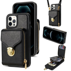 Zipper Hardware Card Wallet Phone Case, For iPhone 13 Pro Max, For iPhone 13 Pro, For iPhone 12 Pro Max, For iPhone 12 / 12 Pro