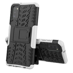 Tire Texture Shockproof TPU + PC Protective Case with Holder, For Samsung Galaxy A41 EU Version