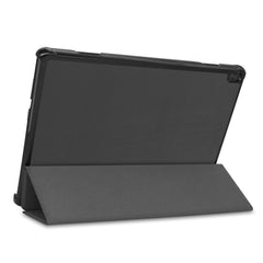 For Lenovo M10 FHD REL TB-X605FC Custer Pattern Pure Color Horizontal Flip Leather Case with Three-folding Holder & Wake-up / Sleep Function, For Lenovo M10 FHD REL TB-X605FC