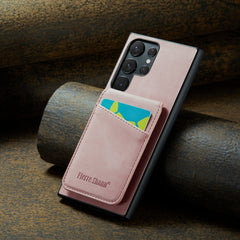 Fierre Shann Crazy Horse Card Holder Back Cover PU Phone Case, For Samsung Galaxy S22 Ultra 5G, For Samsung Galaxy S23+ 5G, For Samsung Galaxy S23 Ultra 5G