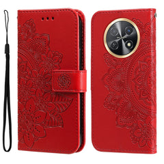 Seven-petal Flowers Embossing Leather Phone Case