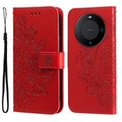 Seven-petal Flowers Embossing Leather Phone Case