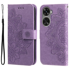 Seven-petal Flowers Embossing Leather Phone Case