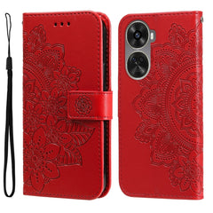 Seven-petal Flowers Embossing Leather Phone Case