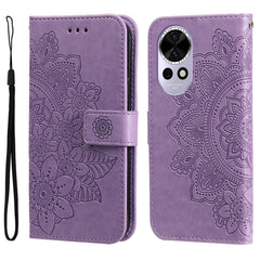 Seven-petal Flowers Embossing Leather Phone Case
