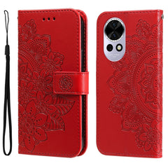 Seven-petal Flowers Embossing Leather Phone Case