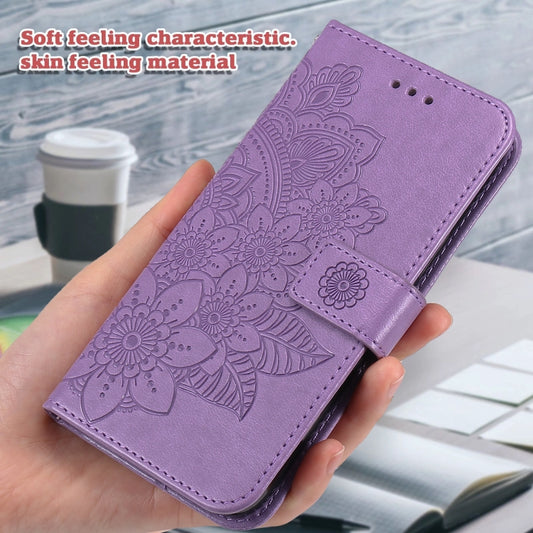 Seven-petal Flowers Embossing Leather Phone Case