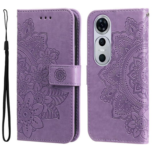Seven-petal Flowers Embossing Leather Phone Case
