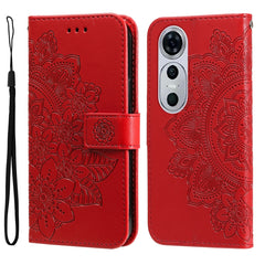 Seven-petal Flowers Embossing Leather Phone Case