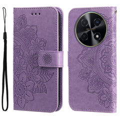Seven-petal Flowers Embossing Leather Phone Case