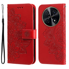 Seven-petal Flowers Embossing Leather Phone Case