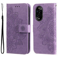 Seven-petal Flowers Embossing Leather Phone Case