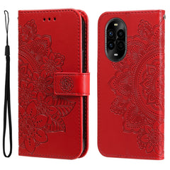 Seven-petal Flowers Embossing Leather Phone Case