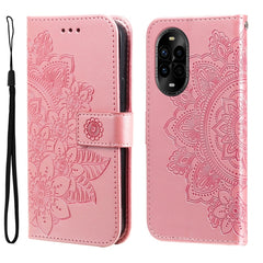 Seven-petal Flowers Embossing Leather Phone Case