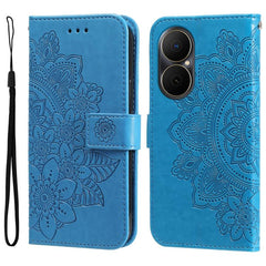 Seven-petal Flowers Embossing Leather Phone Case