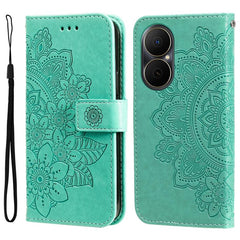 Seven-petal Flowers Embossing Leather Phone Case