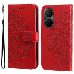 Seven-petal Flowers Embossing Leather Phone Case