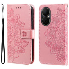 Seven-petal Flowers Embossing Leather Phone Case