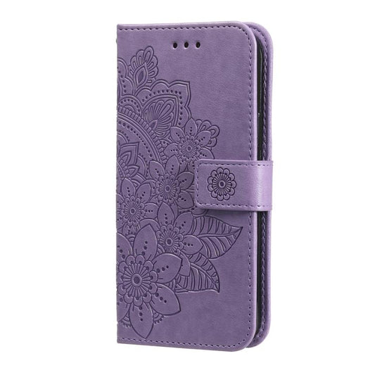Seven-petal Flowers Embossing Leather Phone Case