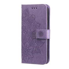 Seven-petal Flowers Embossing Leather Phone Case