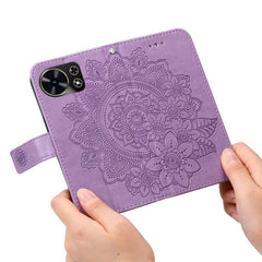 Seven-petal Flowers Embossing Leather Phone Case