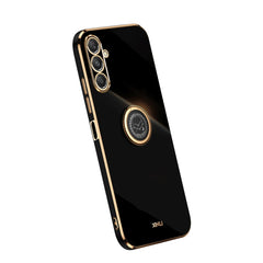 XINLI Straight Edge 6D Electroplate TPU Phone Case with Ring Holder