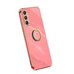 XINLI Straight Edge 6D Electroplate TPU Phone Case with Ring Holder