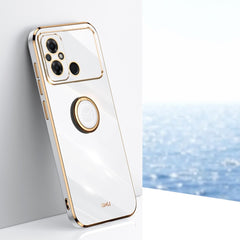 XINLI Straight Edge 6D Electroplate TPU Phone Case with Ring Holder