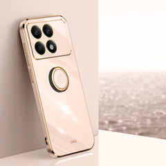 XINLI Straight Edge 6D Electroplate TPU Phone Case with Ring Holder