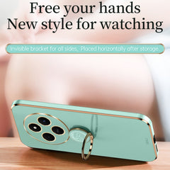 XINLI Straight Edge 6D Electroplate TPU Phone Case with Ring Holder