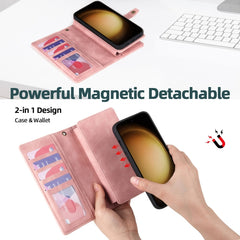 Zipper Wallet Magnetic Detachable Leather Phone Case, For Samsung Galaxy S23 5G, For Samsung Galaxy S23+ 5G, For Samsung Galaxy S23 Ultra 5G, For Samsung Galaxy S22 5G, For Samsung Galaxy S22+ 5G, For Samsung Galaxy S22 Ultra 5G, For Samsung Galaxy S21...