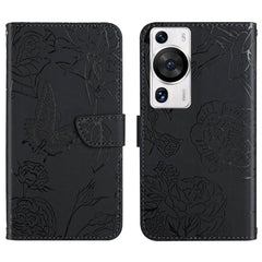 HT03 Skin Feel Butterfly Embossed Flip Leather Phone Case