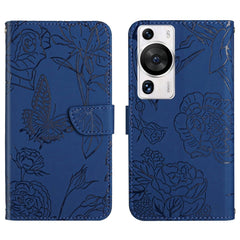 HT03 Skin Feel Butterfly Embossed Flip Leather Phone Case