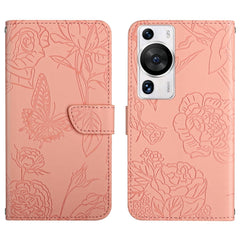 HT03 Skin Feel Butterfly Embossed Flip Leather Phone Case