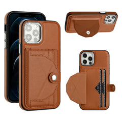 Shockproof Leather Phone Case with Card Holder, For iPhone 13, For iPhone 13 Pro, For iPhone 13 Pro Max, For iPhone 12 / 12 Pro