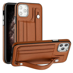 Shockproof Leather Phone Case with Wrist Strap, For iPhone 12 Pro Max, For iPhone 11, For iPhone 11 Pro, For iPhone 11 Pro Max