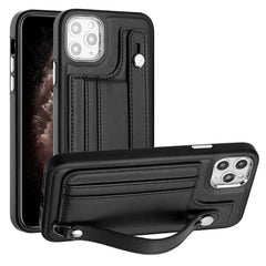 Shockproof Leather Phone Case with Wrist Strap, For iPhone 12 Pro Max, For iPhone 11, For iPhone 11 Pro, For iPhone 11 Pro Max