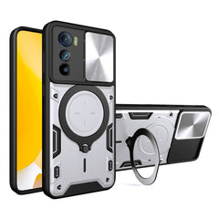 CD Texture Sliding Camshield Magnetic Holder Phone Case