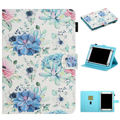 Flower Pattern Horizontal Flip Leather Case with Card Slots & Holder