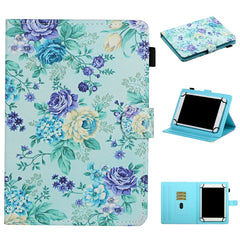 Flower Pattern Horizontal Flip Leather Case with Card Slots & Holder