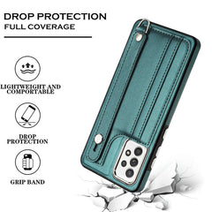 Shockproof Leather Phone Case with Wrist Strap