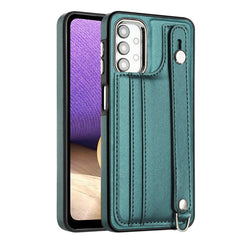 Shockproof Leather Phone Case with Wrist Strap