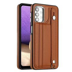 Shockproof Leather Phone Case with Wrist Strap