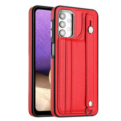 Shockproof Leather Phone Case with Wrist Strap