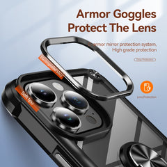 TPU + PC Lens Protection Phone Case with Ring Holder