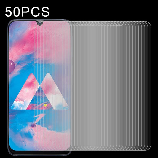 50 PCS Half-screen Transparent Tempered Glass Film