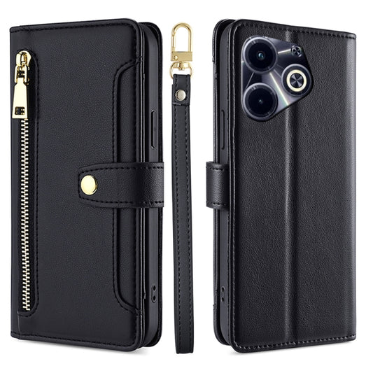 Sheep Texture Cross-body Zipper Wallet Leather Phone Case