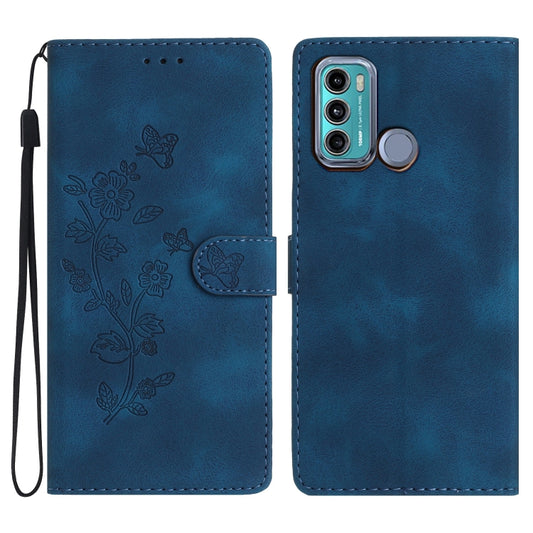 Flower Butterfly Embossing Pattern Leather Phone Case
