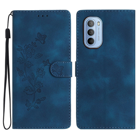 Flower Butterfly Embossing Pattern Leather Phone Case